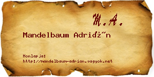 Mandelbaum Adrián névjegykártya